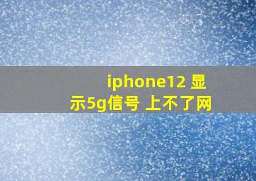 iphone12 显示5g信号 上不了网